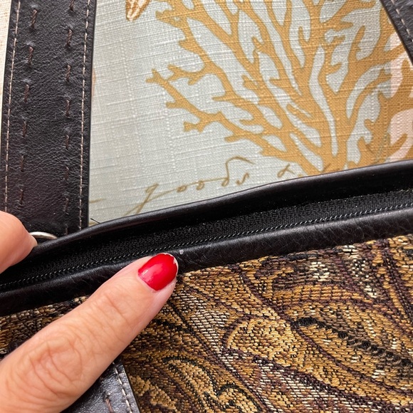 Fossil VTG Womens Tapestry 70’s Vibe Charm Hand Bag Purse Key Elegant Simple - Picture 11 of 16